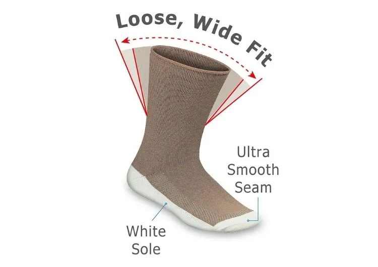 Buy cheap online Extra Roomy Diabetic Socks (Thick) Brown 0201