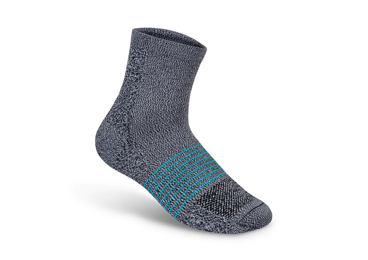 Cheap Authentic Compression Ankle Socks 20-30 mmHg Gray Teal Stripe 0201