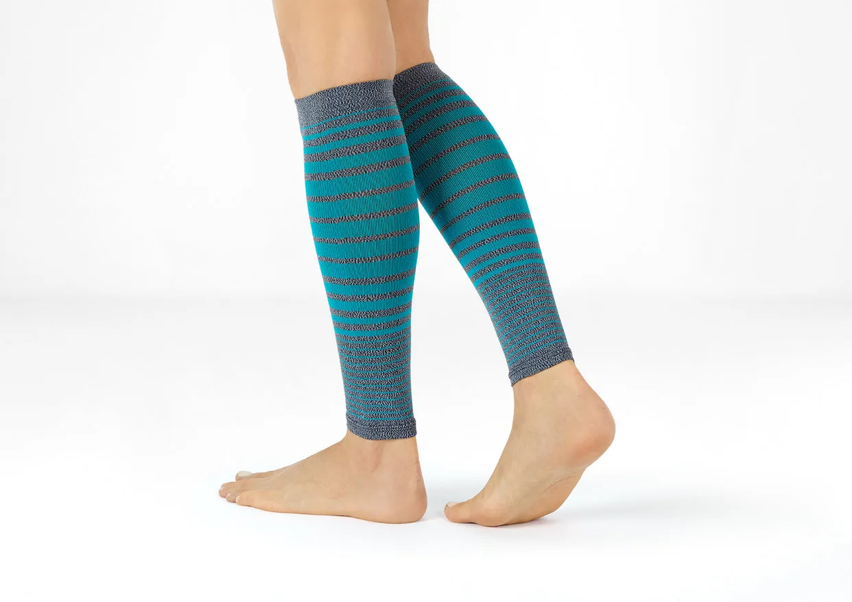 Buy now Compression Calf Sleeves Standard 15-20 mmHg Gray Teal Stripe 0201