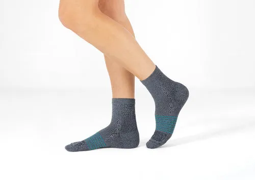 Cheap Authentic Compression Ankle Socks 20-30 mmHg Gray Teal Stripe 0201